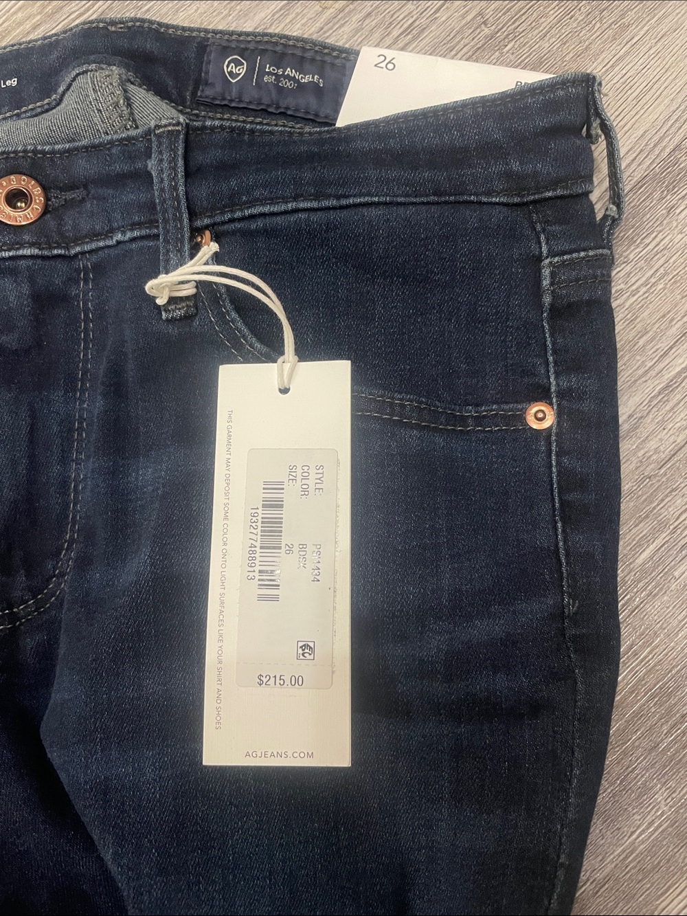 Ag Adriano Goldschmied Dark Blue Prima Cigarette Leg Jeans - Picture 3 of 5